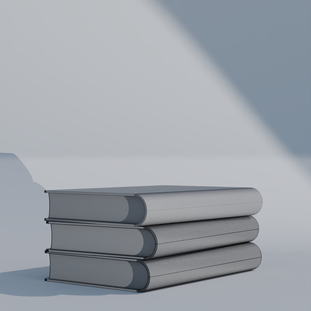 Low Poly Stacked Books 3D Model - Simple Study Decoration 3D model_1
