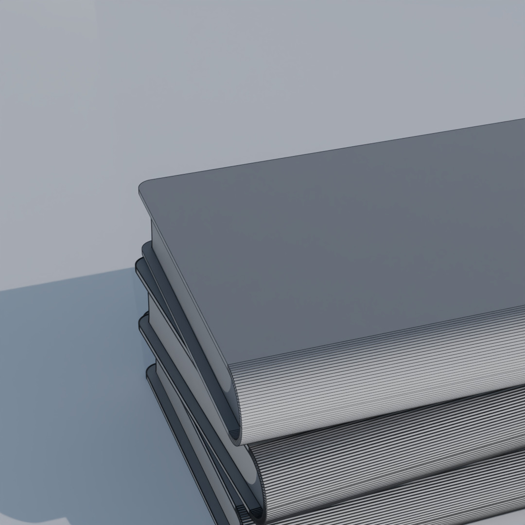 Low Poly Stacked Books 3D Model - Simple Study Decoration 3D model_5