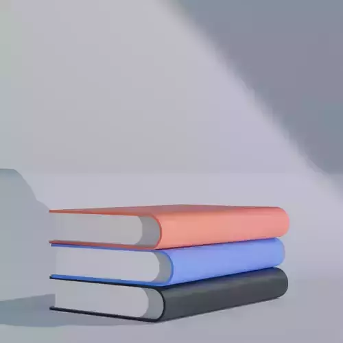 Low Poly Stacked Books 3D Model - Simple Study Decoration