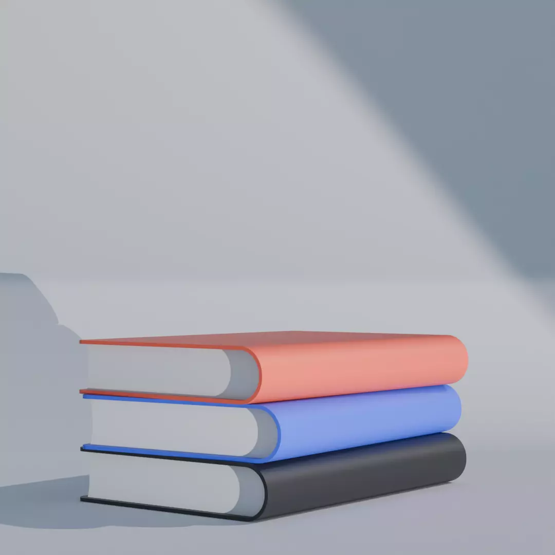 Low Poly Stacked Books 3D Model - Simple Study Decoration 3D model_0