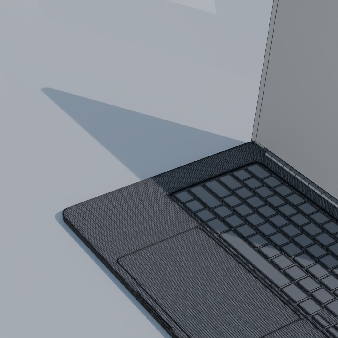 Low Poly Laptop 3D Model - Simple Black Computer 3D model_5