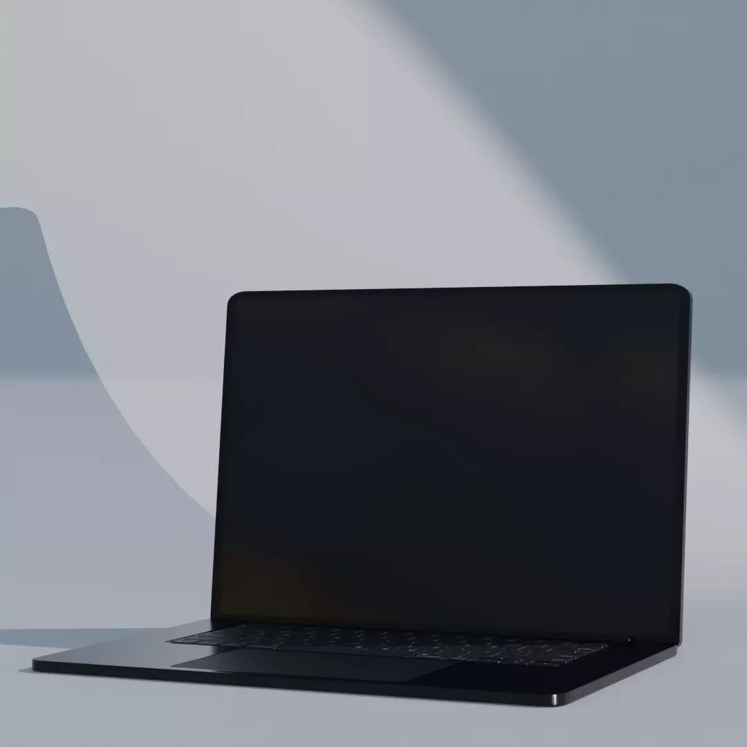 Low Poly Laptop 3D Model - Simple Black Computer 3D model_0
