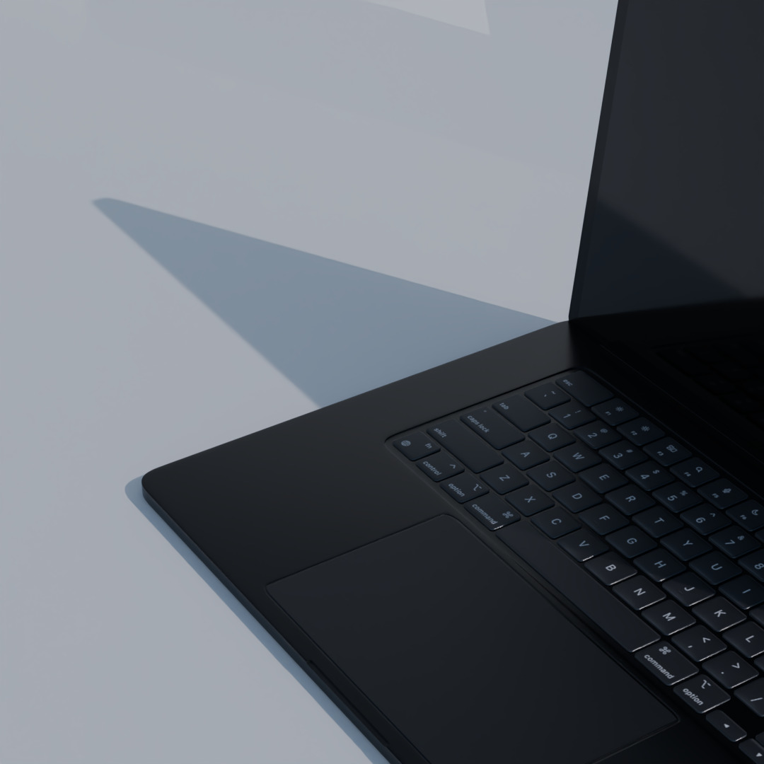 Low Poly Laptop 3D Model - Simple Black Computer 3D model_4