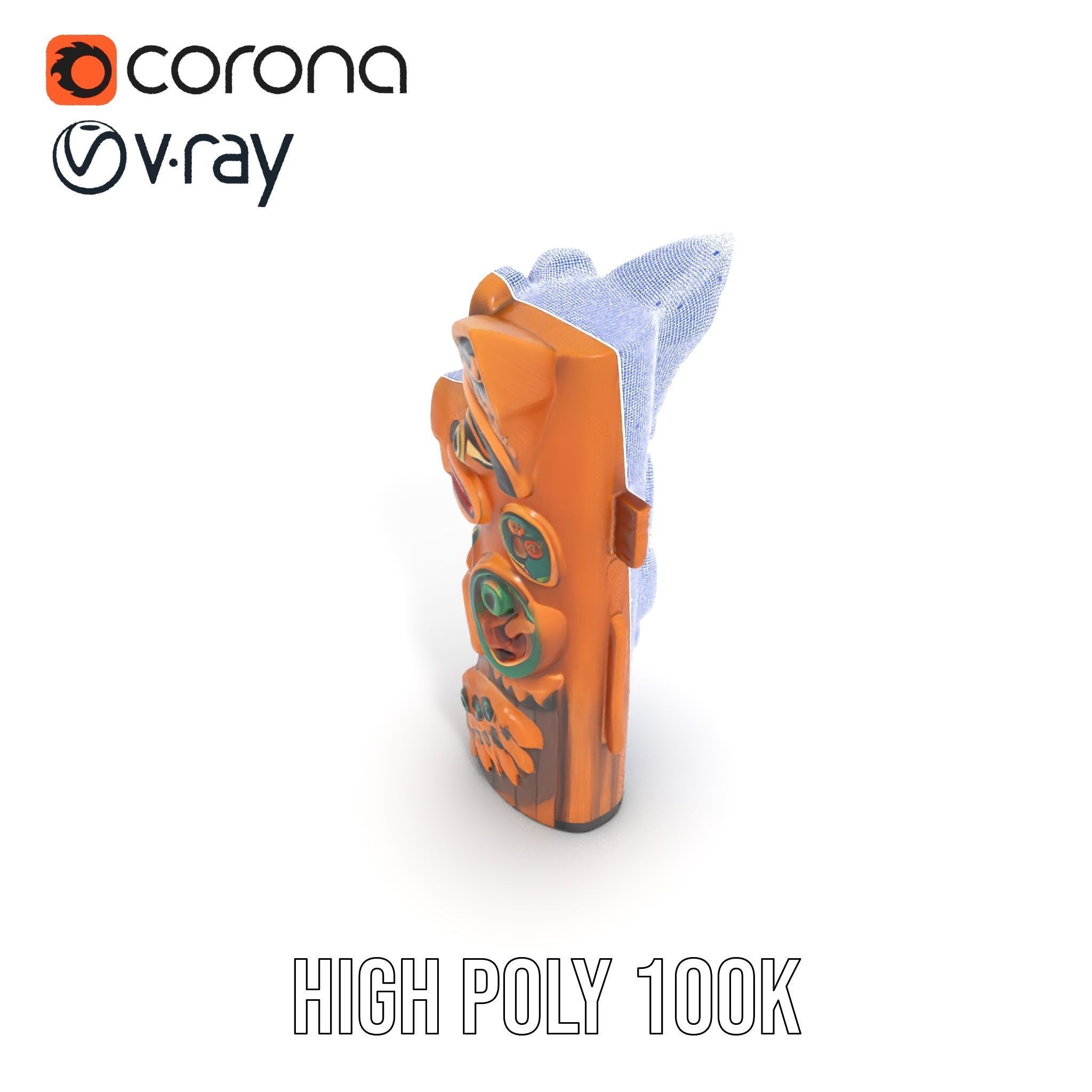 Traditional Totem Pole Sculpture Model Pack for Cultural Disp... Low-poly 3D model_29