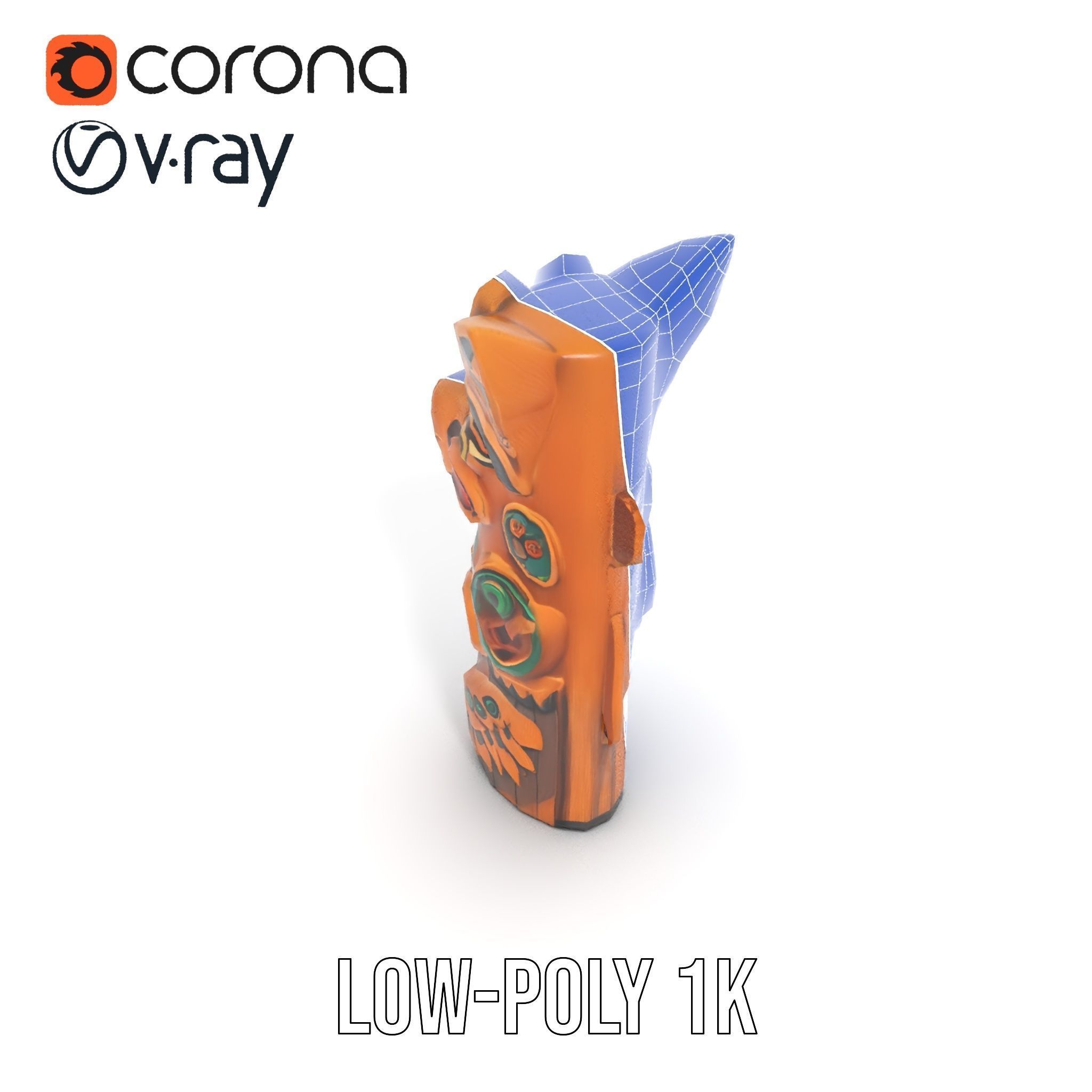 Traditional Totem Pole Sculpture Model Pack for Cultural Disp... Low-poly 3D model_25