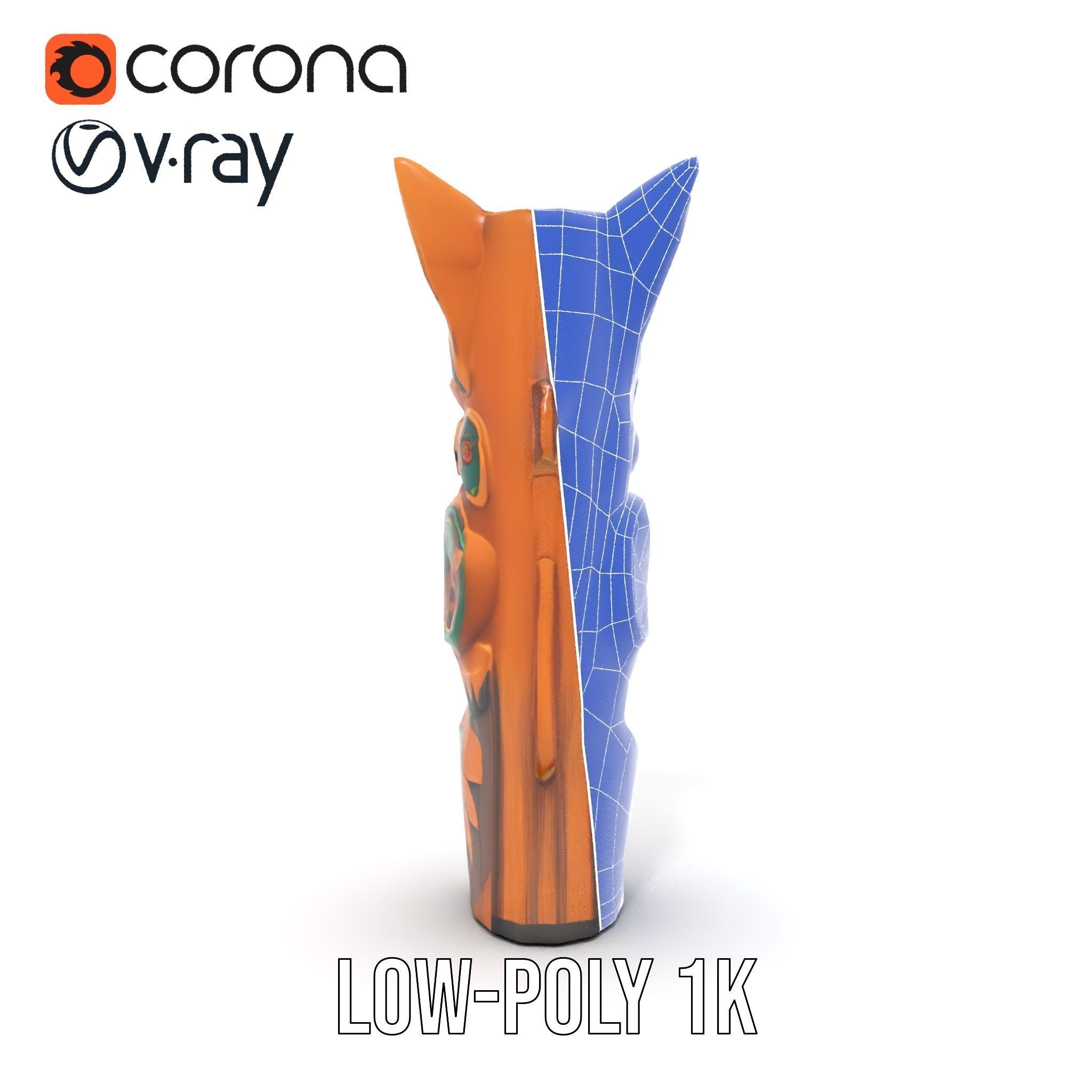 Traditional Totem Pole Sculpture Model Pack for Cultural Disp... Low-poly 3D model_28