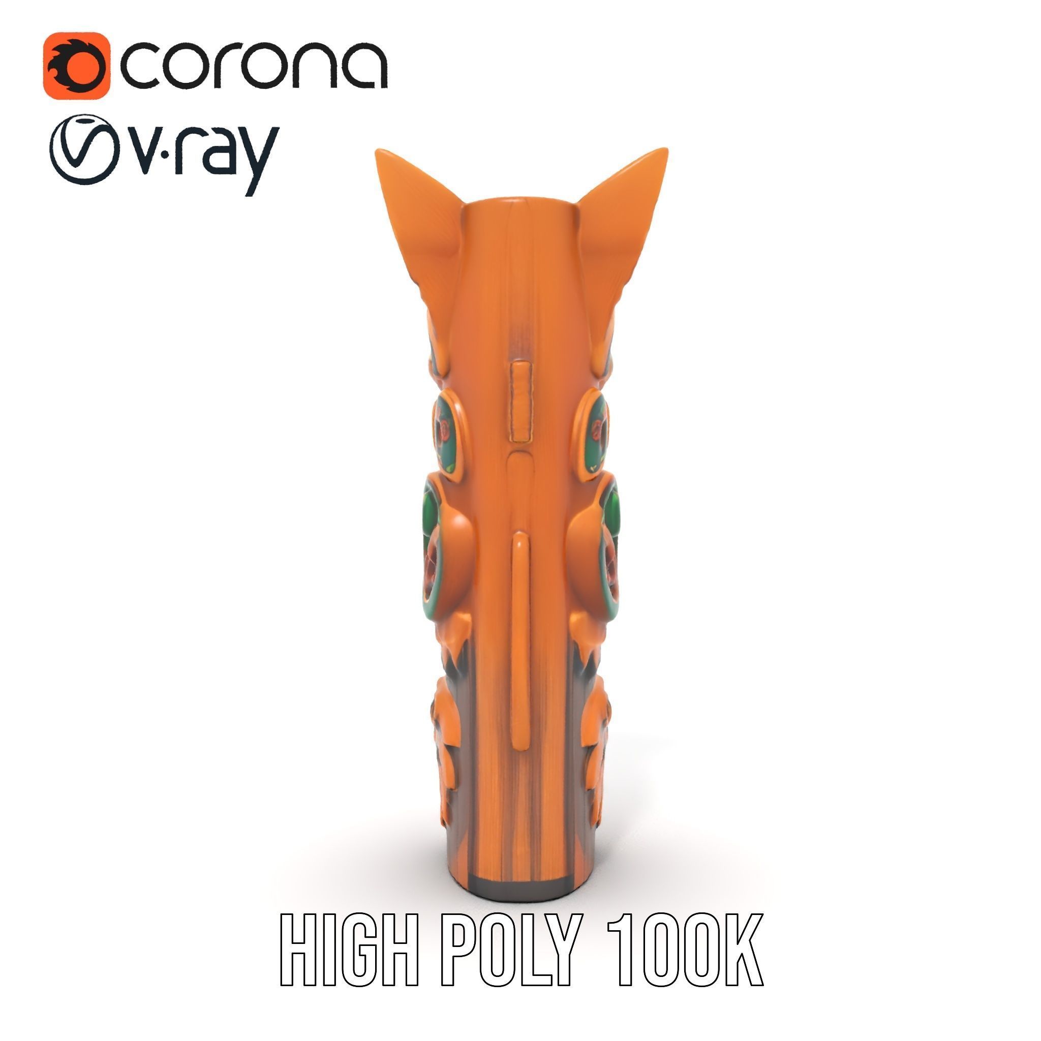 Traditional Totem Pole Sculpture Model Pack for Cultural Disp... Low-poly 3D model_15