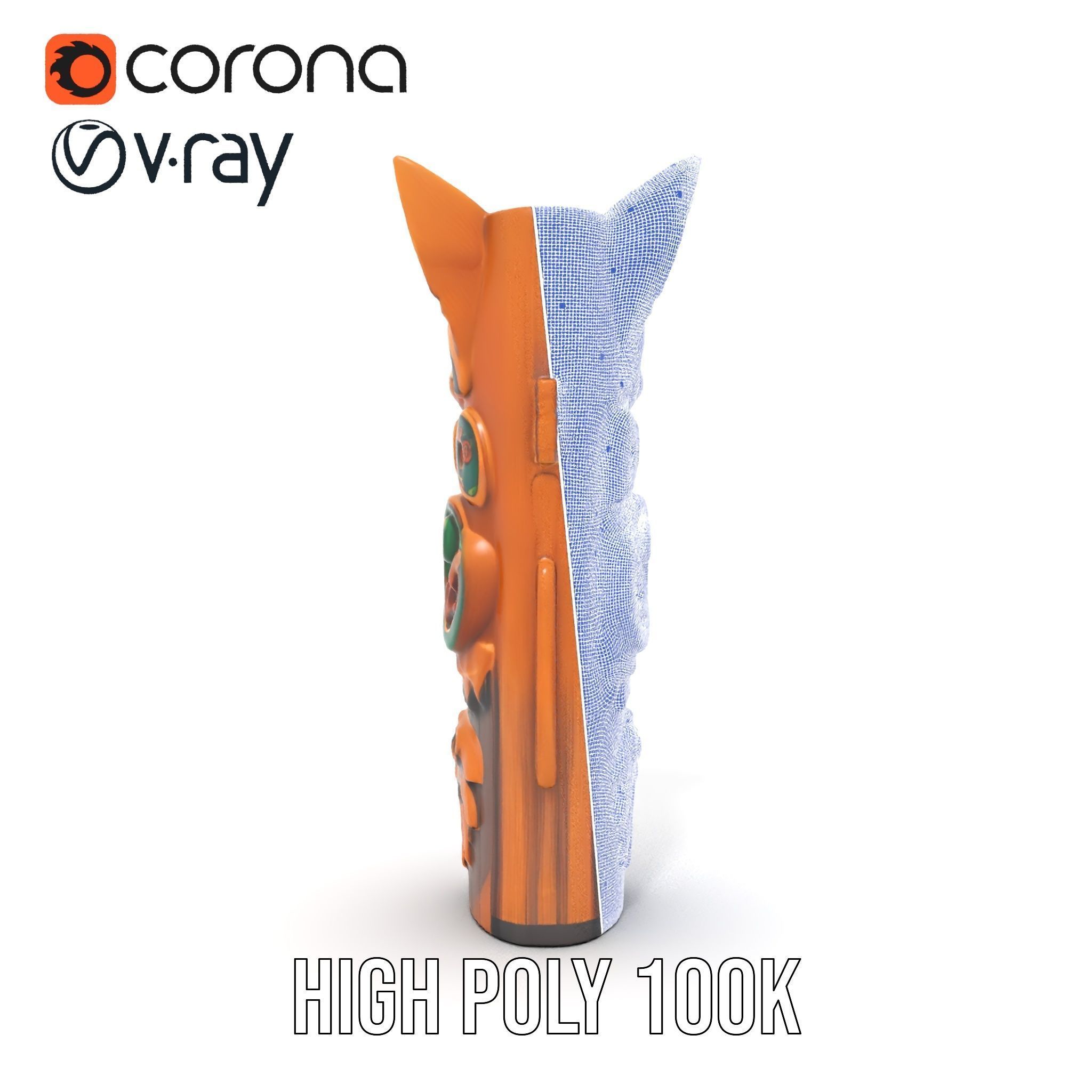 Traditional Totem Pole Sculpture Model Pack for Cultural Disp... Low-poly 3D model_35