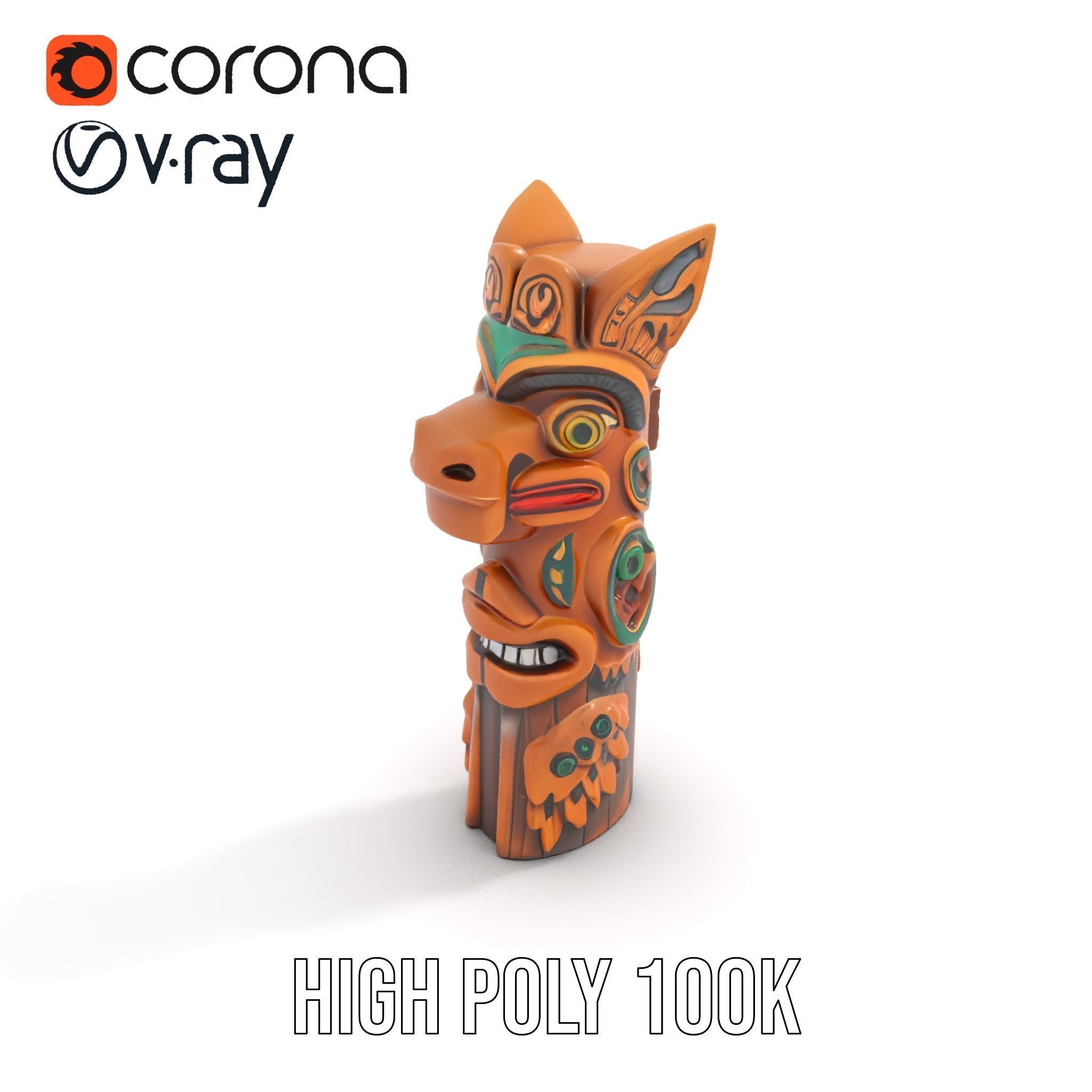 Traditional Totem Pole Sculpture Model Pack for Cultural Disp... Low-poly 3D model_12