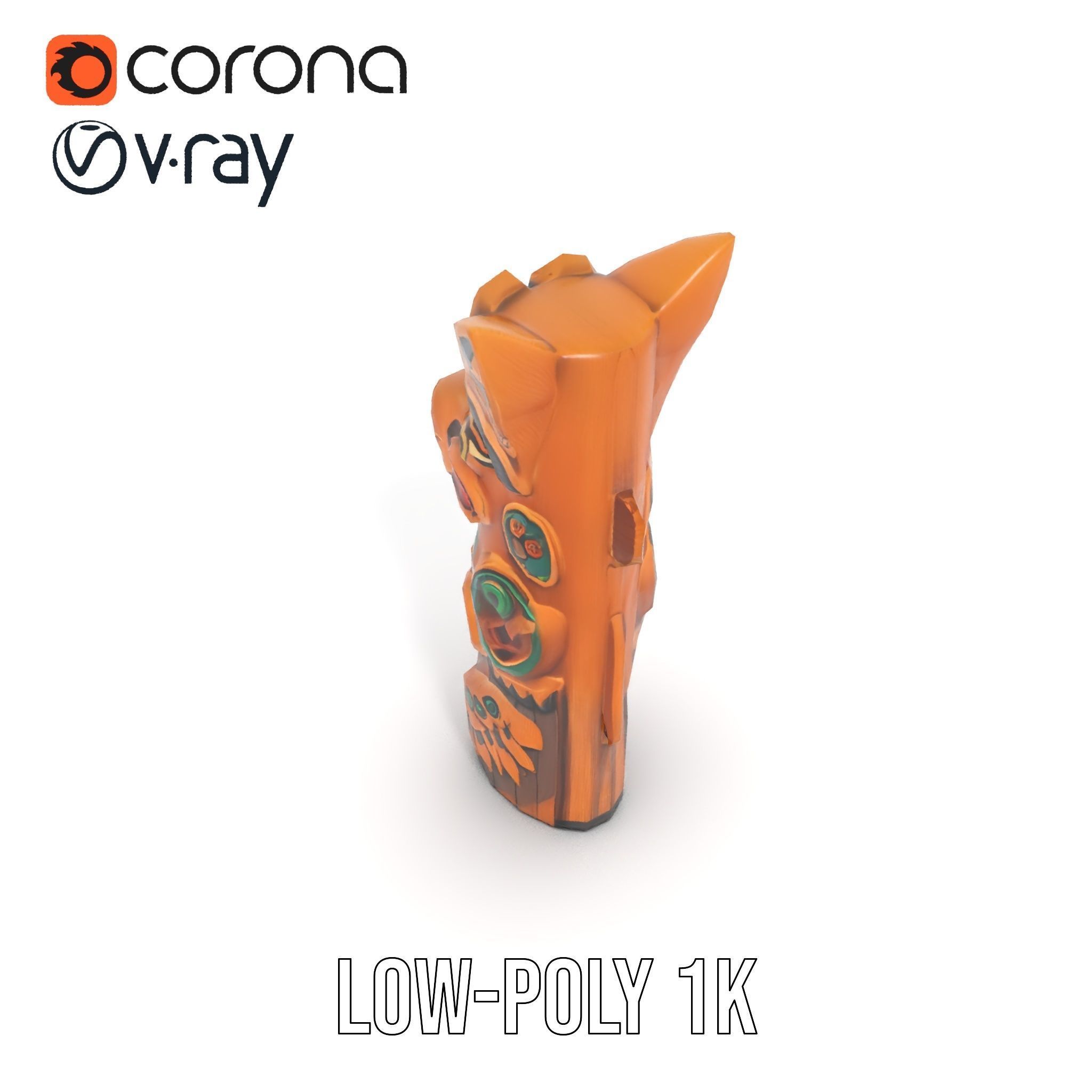 Traditional Totem Pole Sculpture Model Pack for Cultural Disp... Low-poly 3D model_9