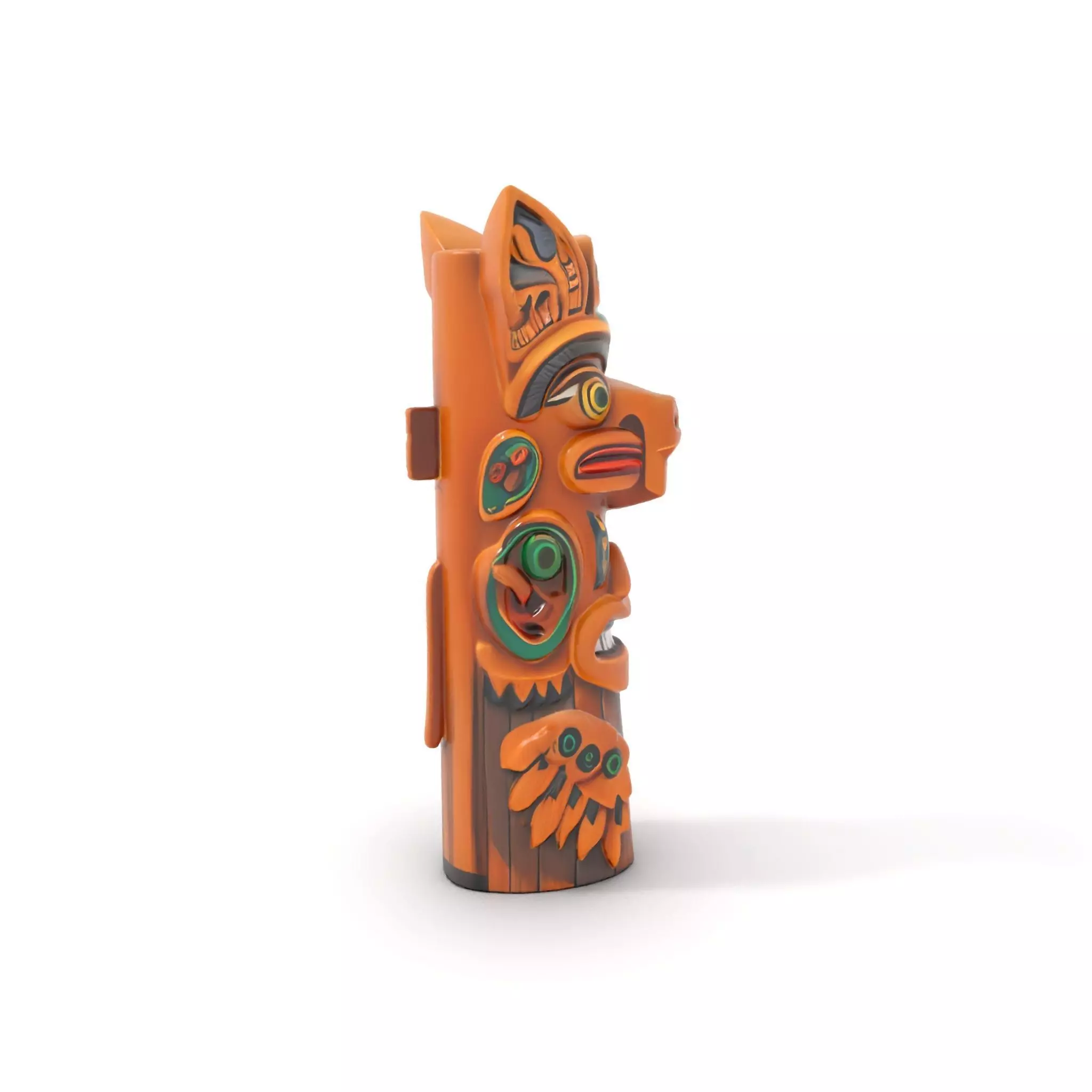 Traditional Totem Pole Sculpture Model Pack for Cultural Disp... Low-poly 3D model_0