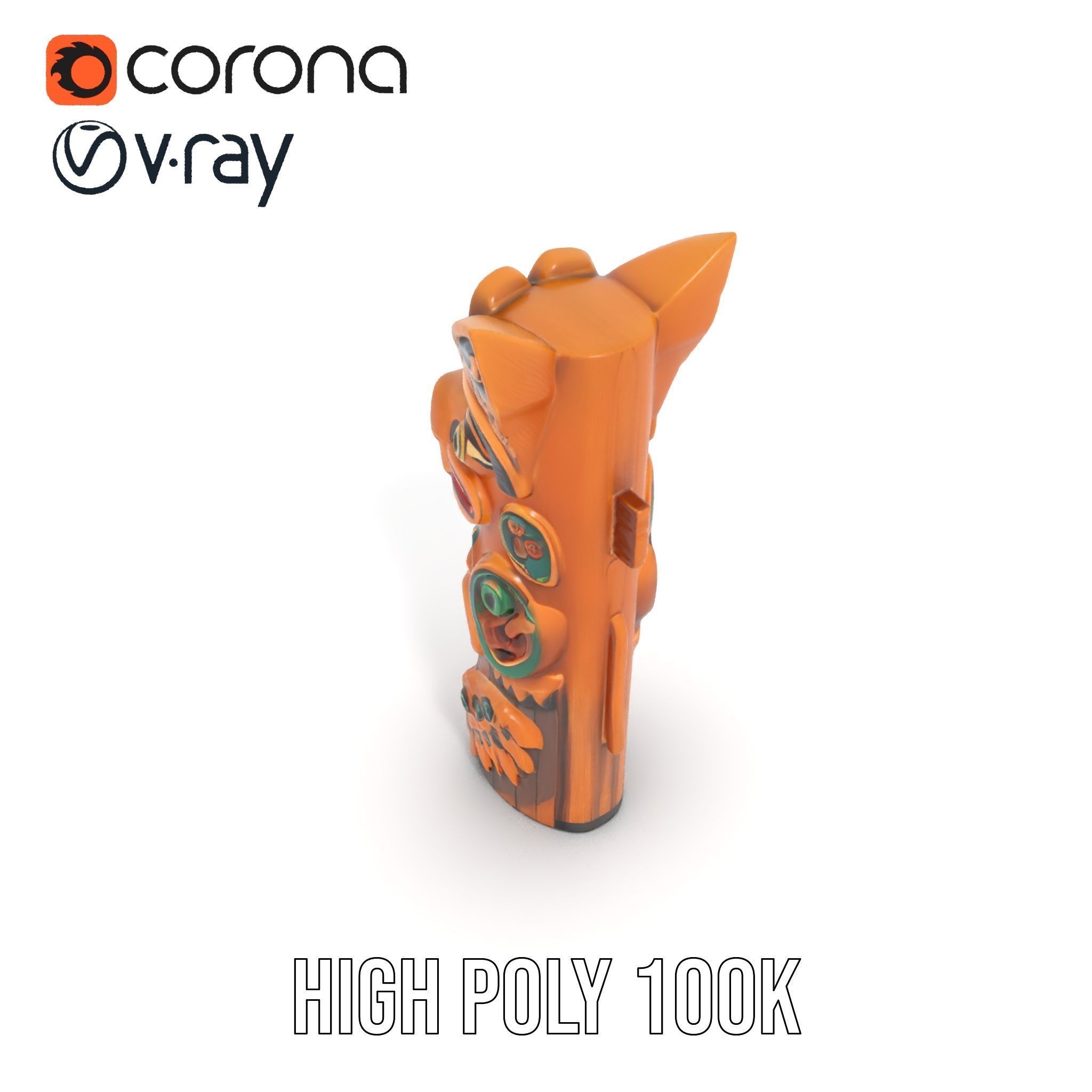 Traditional Totem Pole Sculpture Model Pack for Cultural Disp... Low-poly 3D model_18