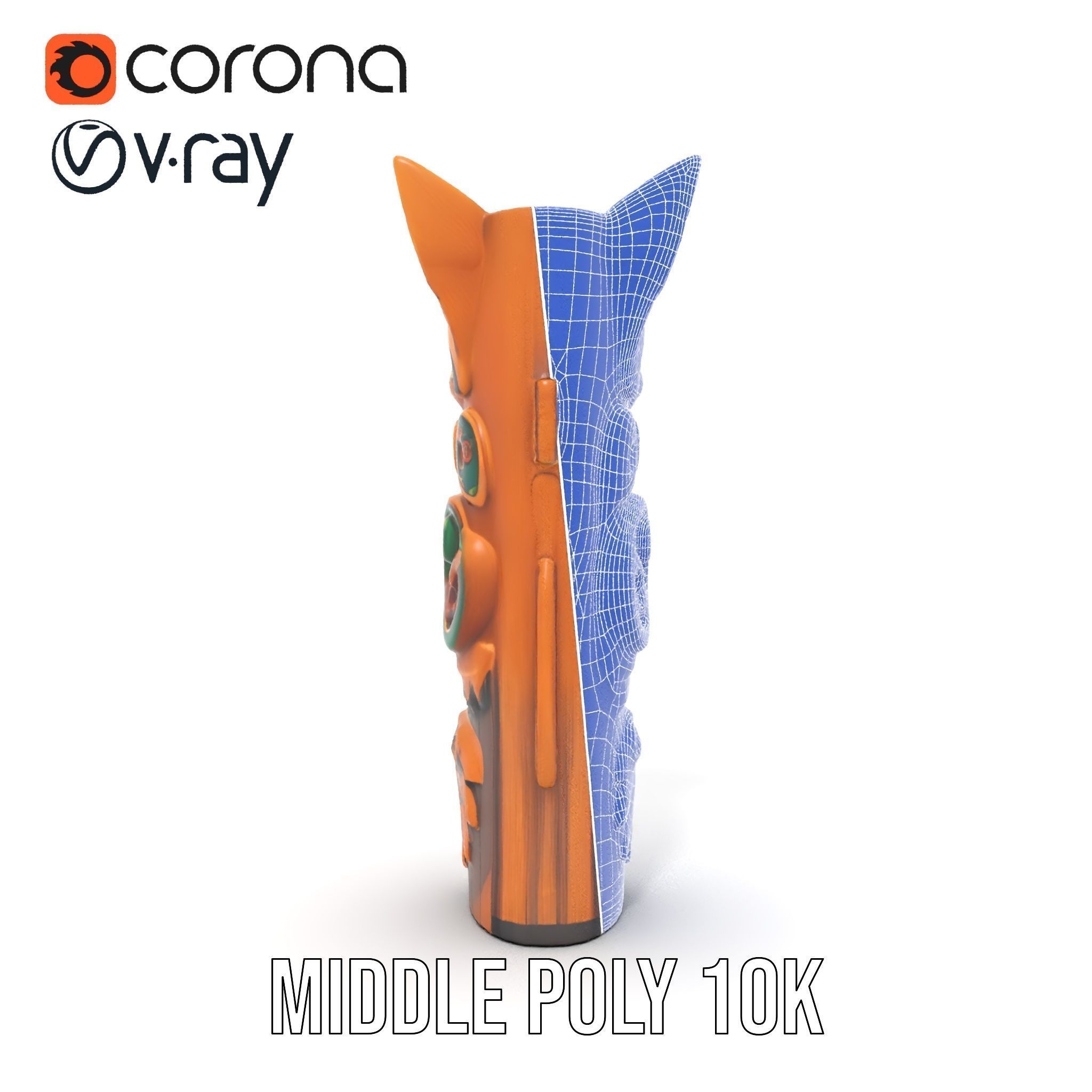 Traditional Totem Pole Sculpture Model Pack for Cultural Disp... Low-poly 3D model_30