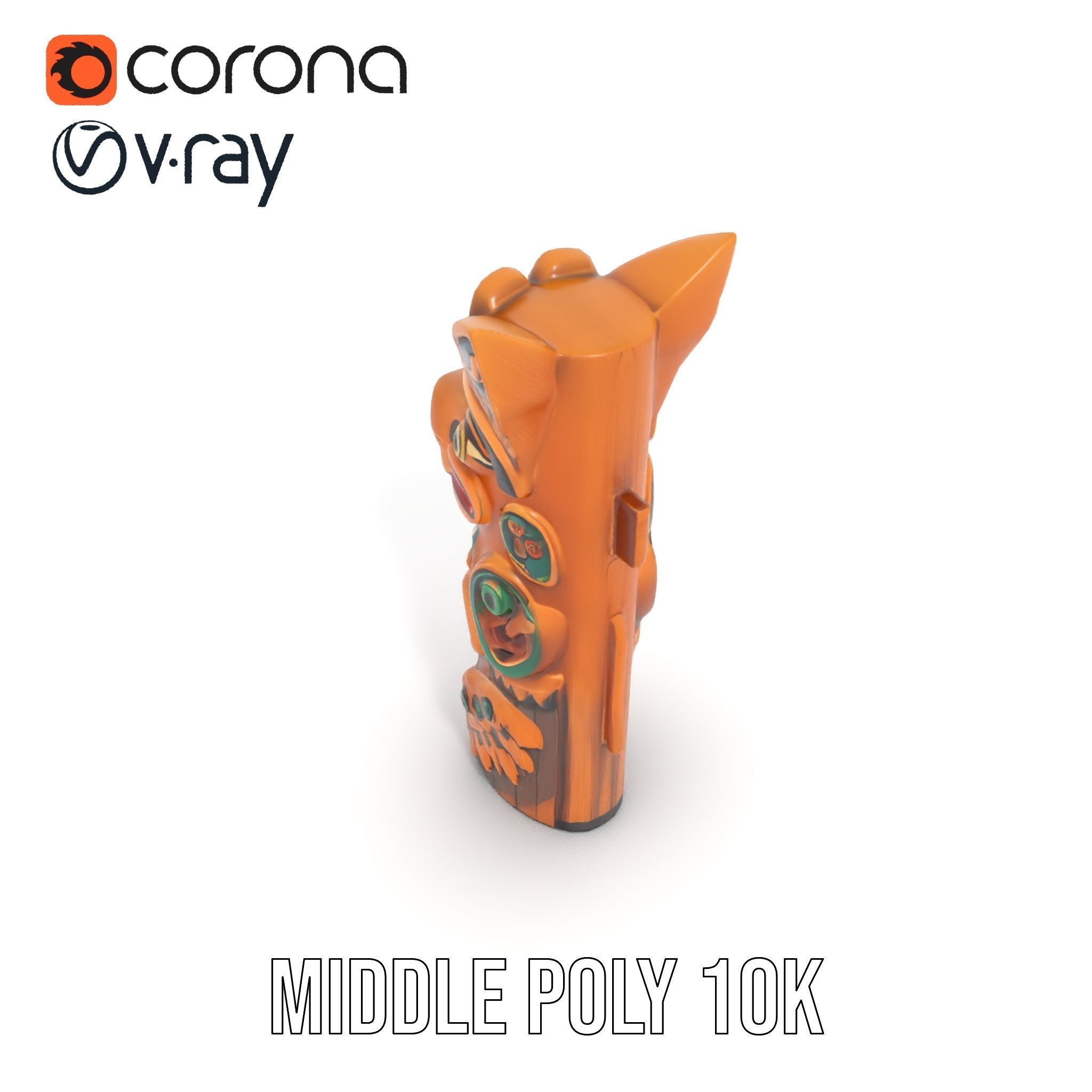 Traditional Totem Pole Sculpture Model Pack for Cultural Disp... Low-poly 3D model_6