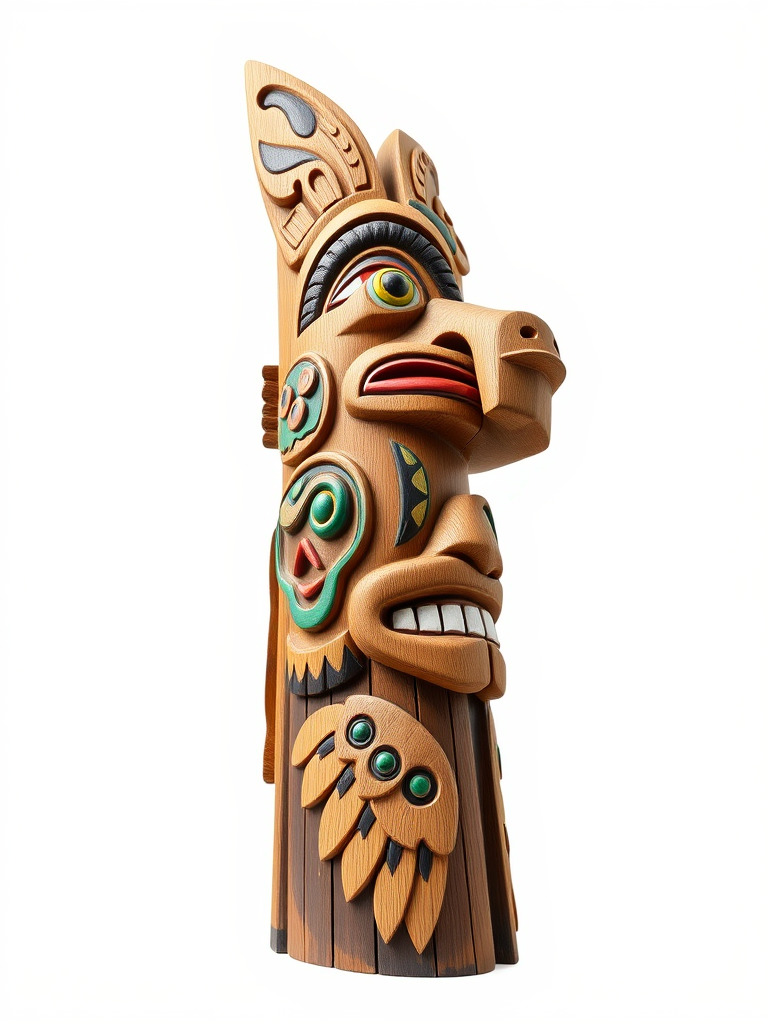 Traditional Totem Pole Sculpture Model Pack for Cultural Disp... Low-poly 3D model_3