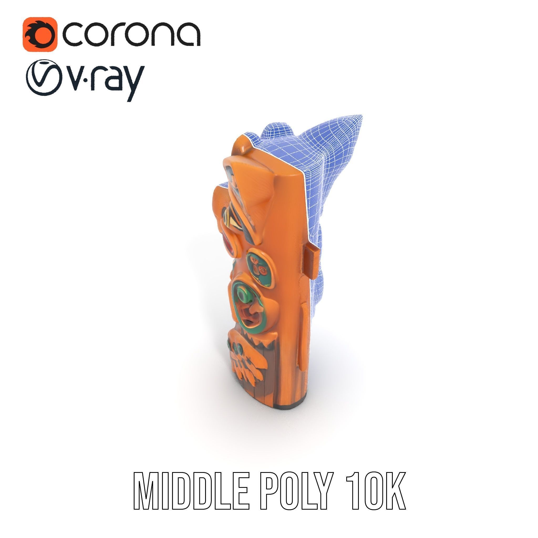 Traditional Totem Pole Sculpture Model Pack for Cultural Disp... Low-poly 3D model_24