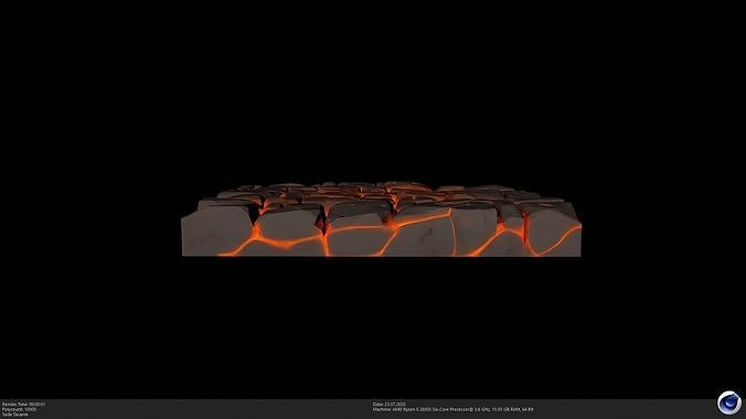 Stylized Lava Ground 3D Model - AI Low-poly 3D model