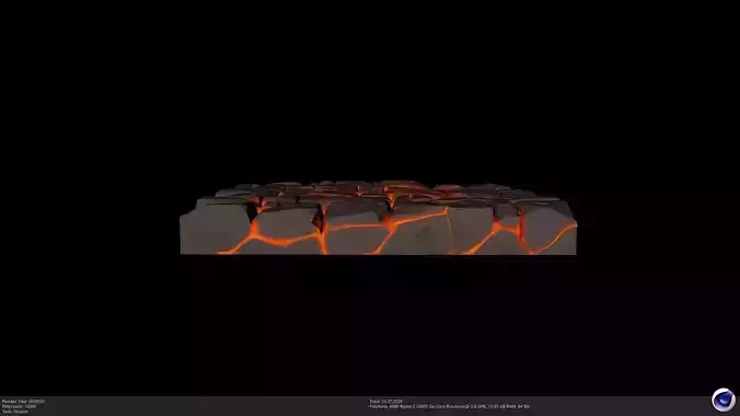 Stylized Lava Ground 3D Model - AI