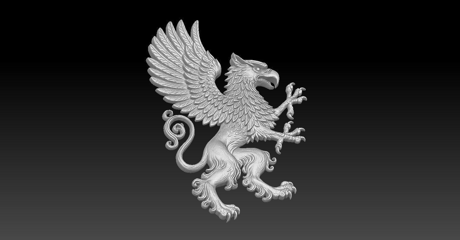 2 Griffin CNC Relief Model 3D print model_3