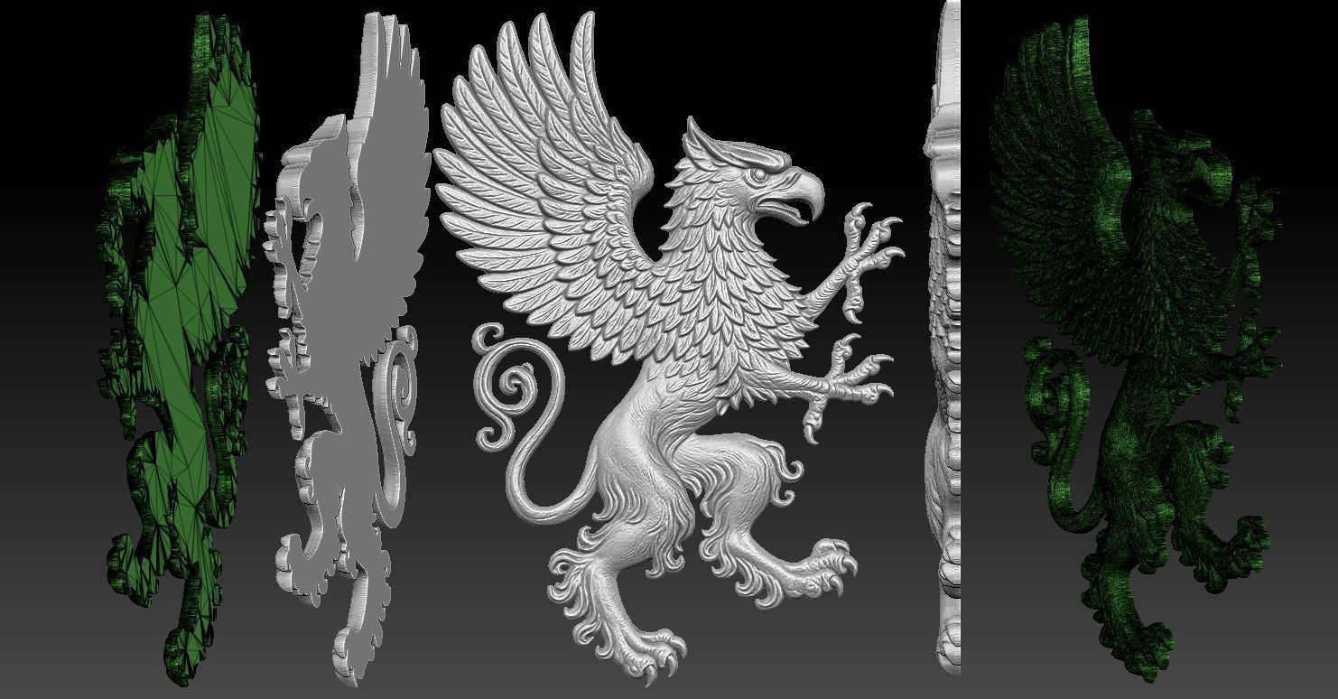 2 Griffin CNC Relief Model 3D print model_5