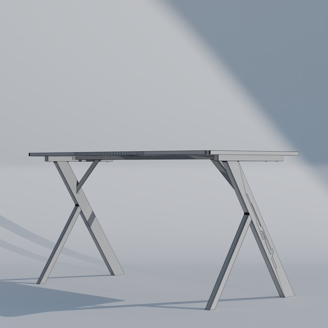 Low Poly Gaming Desk 3D Model - Simple Office Table 3D model_1