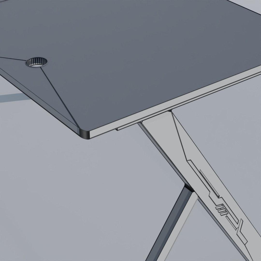 Low Poly Gaming Desk 3D Model - Simple Office Table 3D model_3