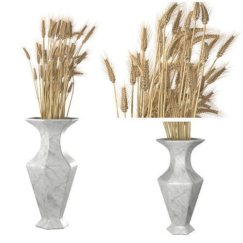 Wheat vase 4  Low-poly 3D model