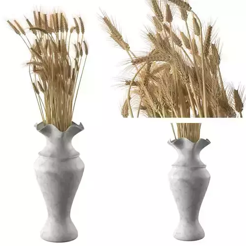 Wheat vase 5  Low-poly 3D model