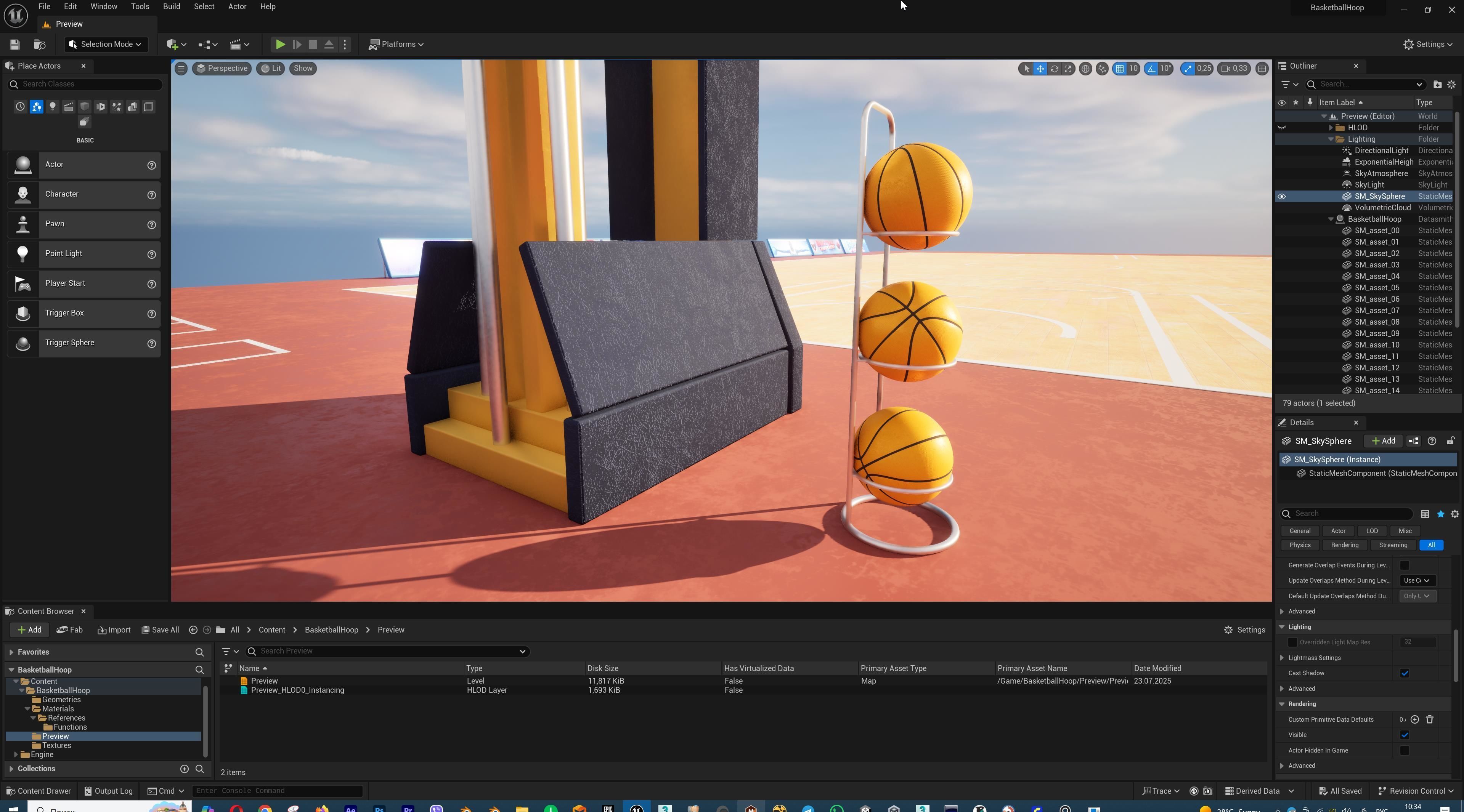 Basketball Court Set with Hoop Floor Timers LED Screens Low-poly 3D model_38