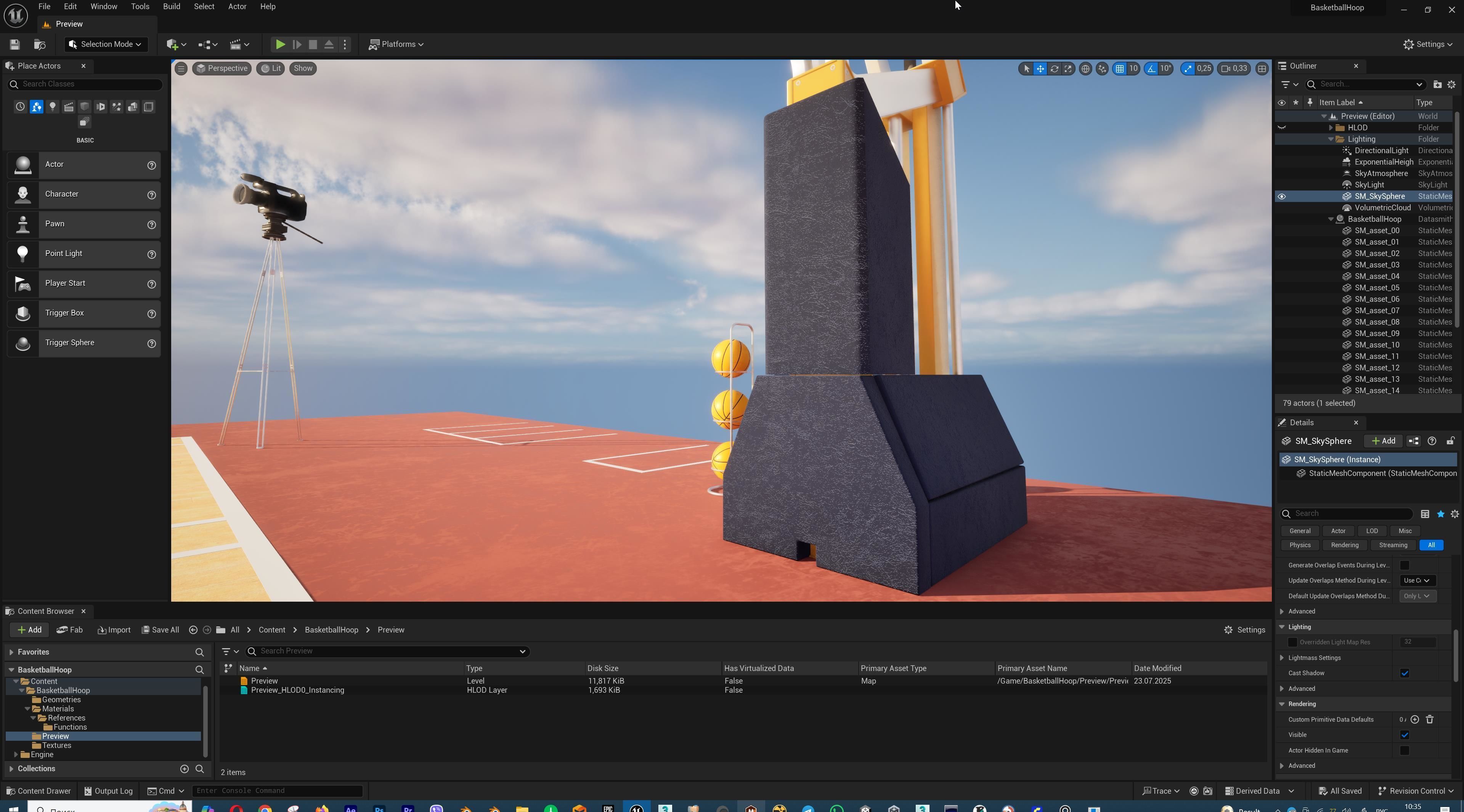 Basketball Court Set with Hoop Floor Timers LED Screens Low-poly 3D model_39