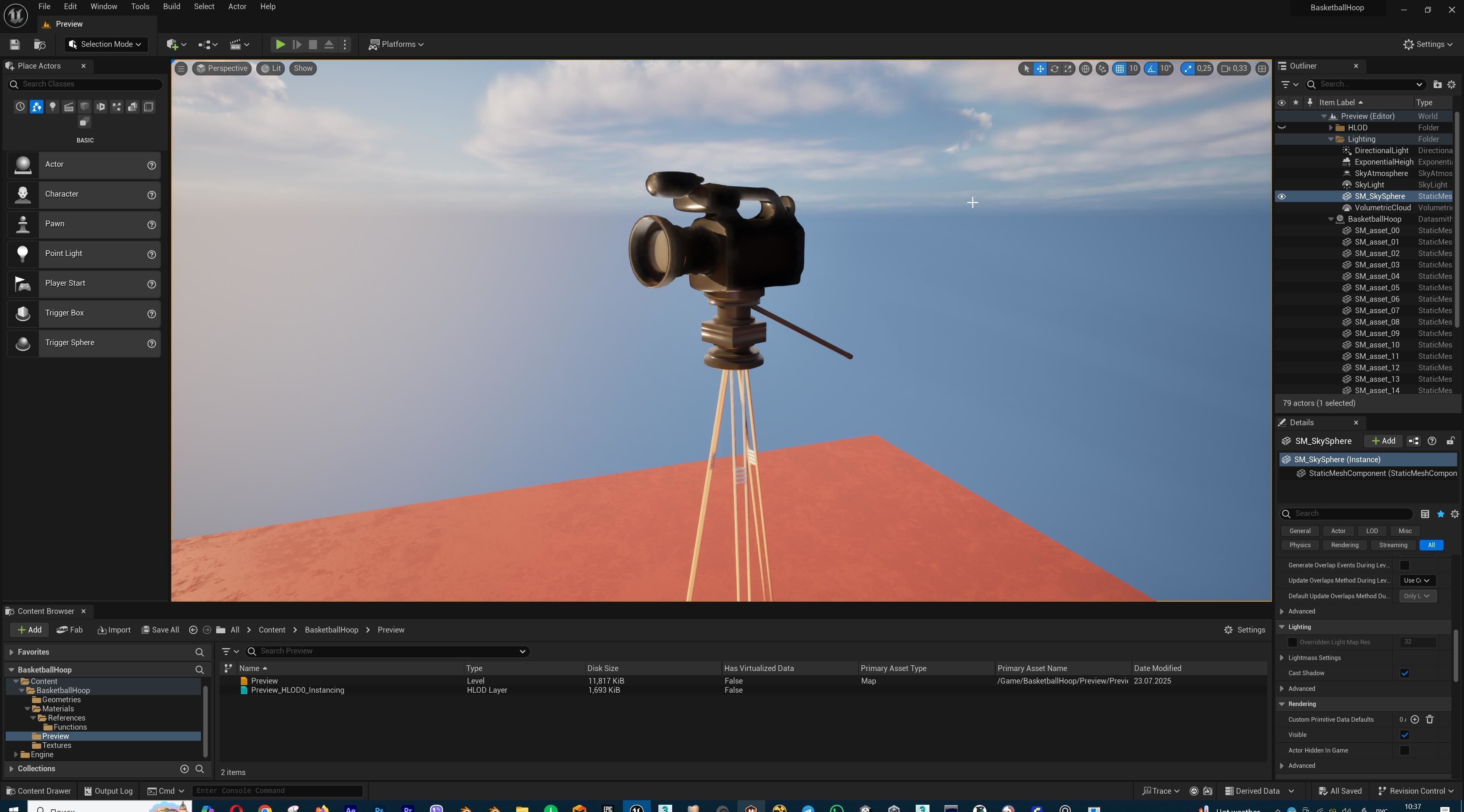 Basketball Court Set with Hoop Floor Timers LED Screens Low-poly 3D model_43