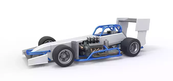 Supermodified front engine race car V4 Scale 1 to 25