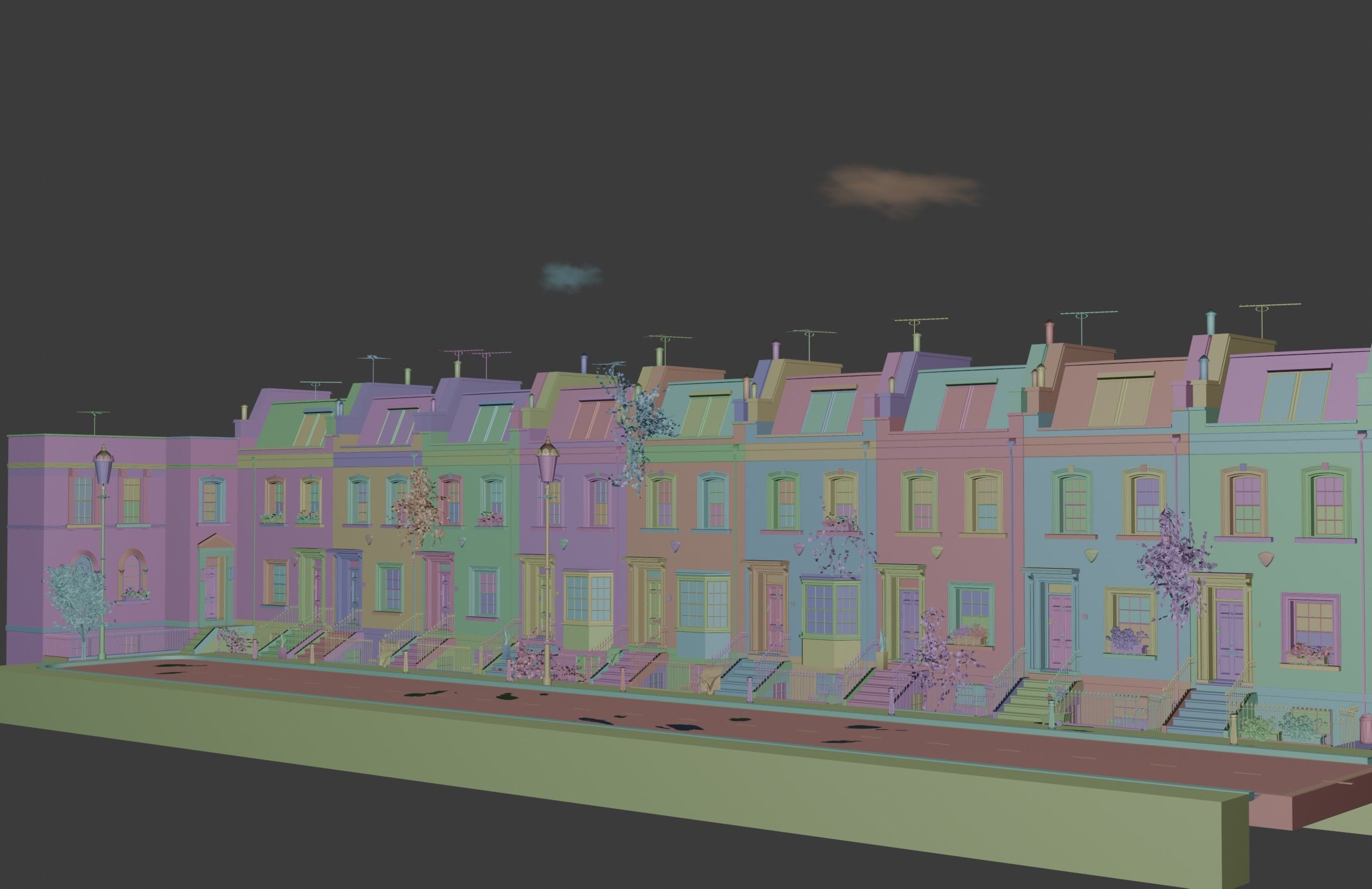 london house Low-poly 3D model_36