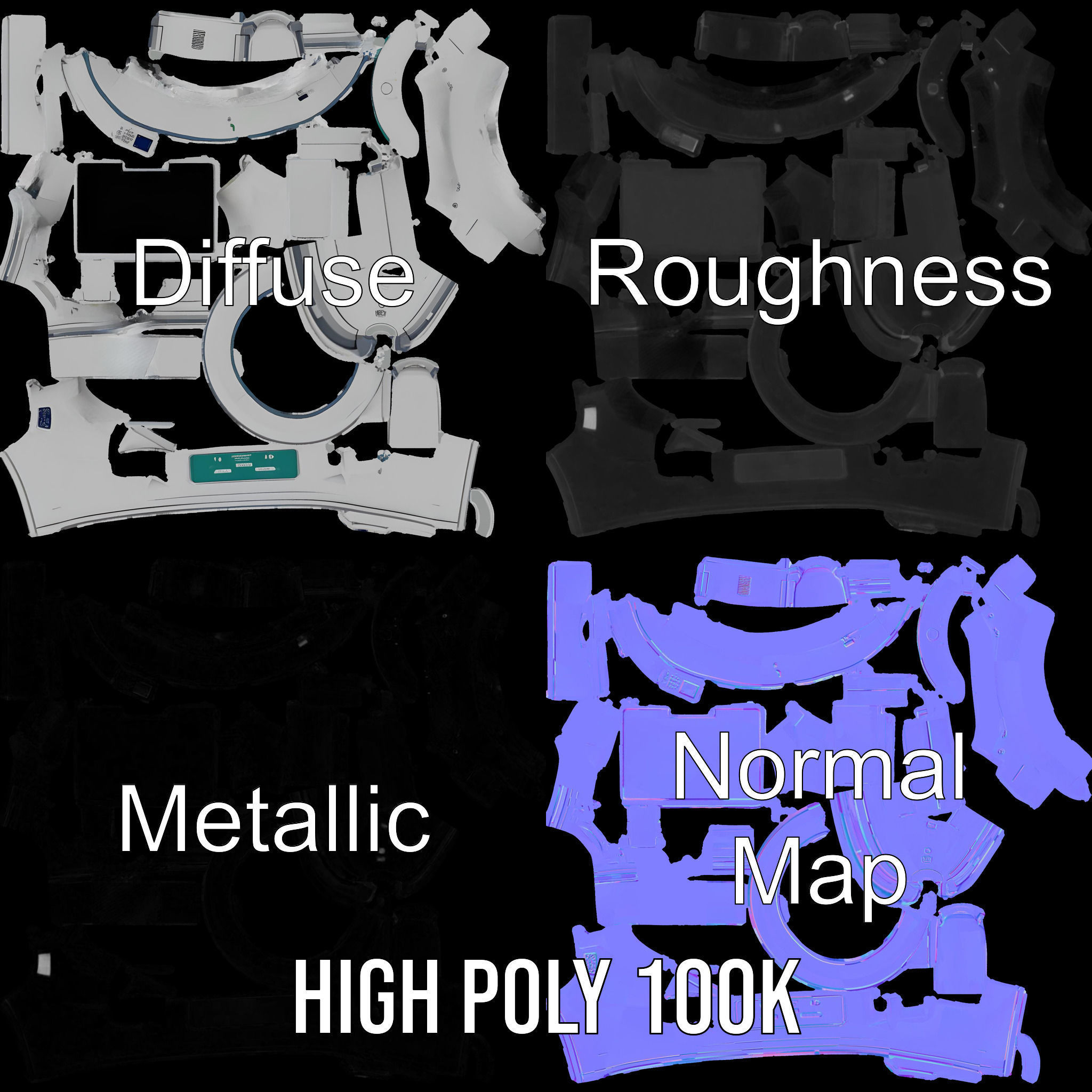 Advanced MRI Scanner Model Pack with Realistic Features Low-poly 3D model_4