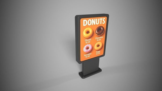 Donut Sign Low-poly 3D model