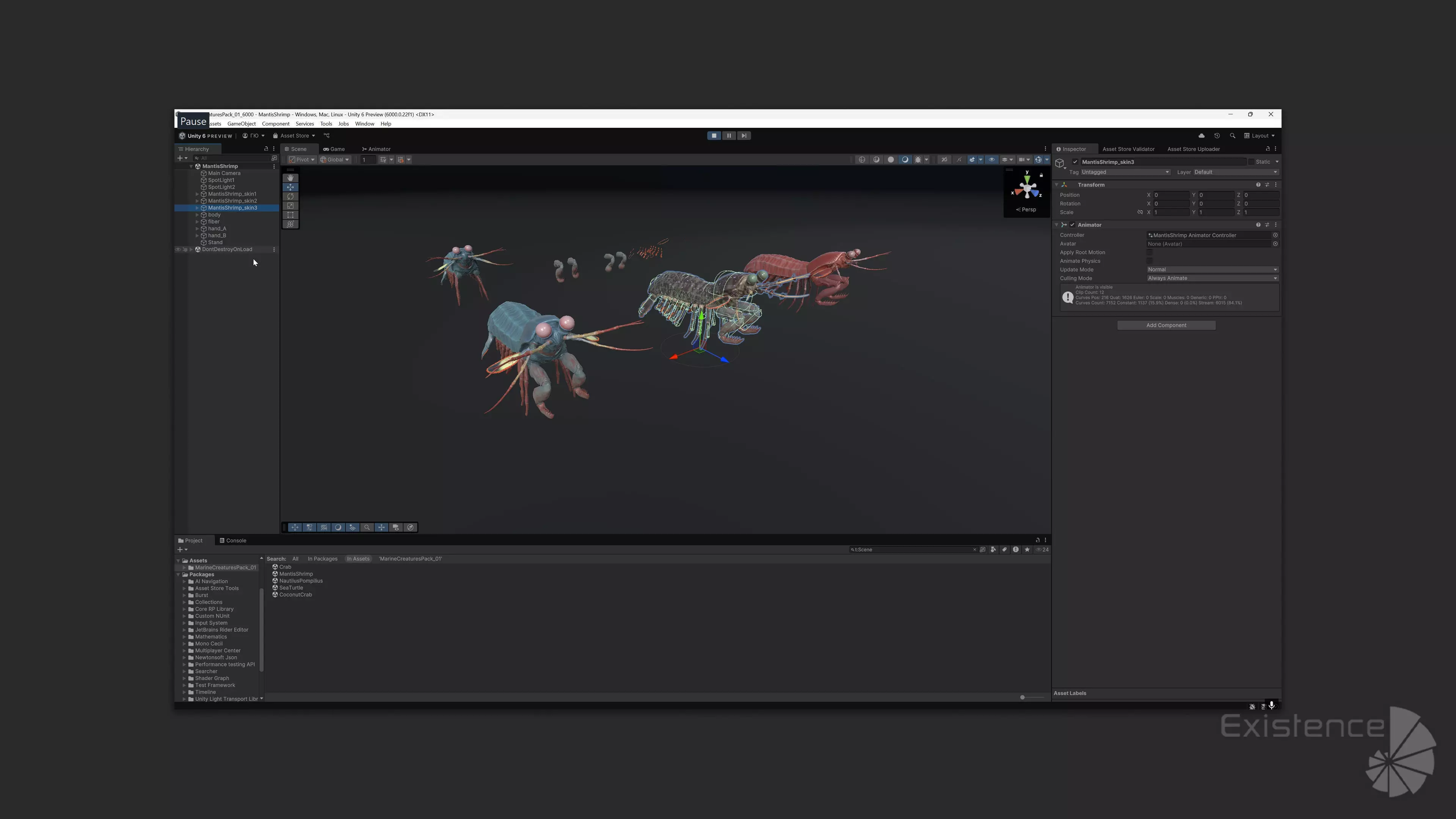 Crab - Coconut Crab - Mantis Shrimp - Sea Turtle - Nautilus - 70 Low-poly 3D model_11