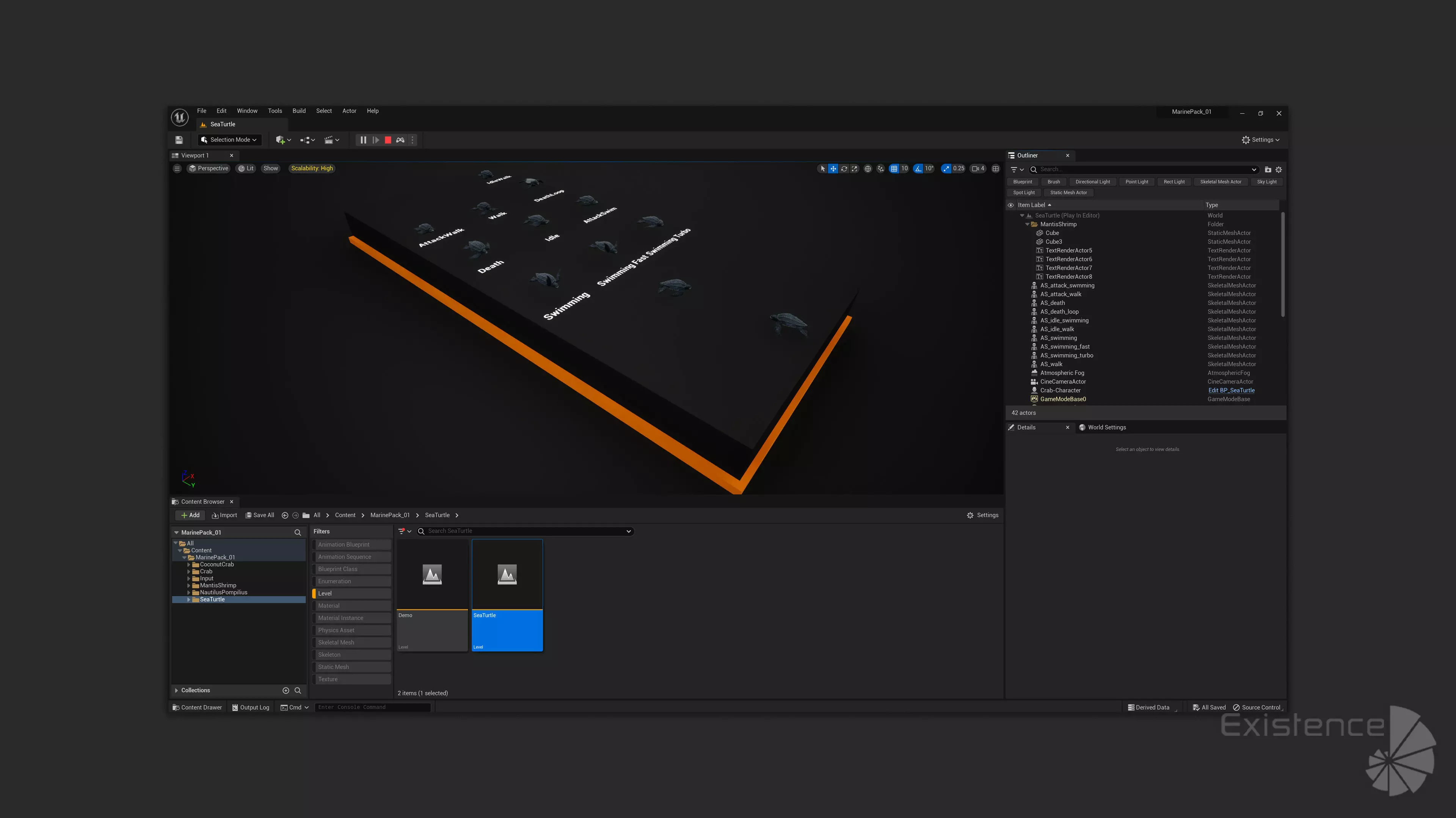 Crab - Coconut Crab - Mantis Shrimp - Sea Turtle - Nautilus - 70 Low-poly 3D model_8