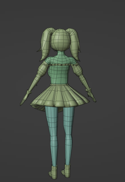 Ani Waifu Grok 4 Rigged Lowpoly Low-poly 3D model_5