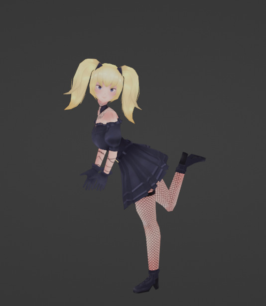 Ani Waifu Grok 4 Rigged Lowpoly Low-poly 3D model_3