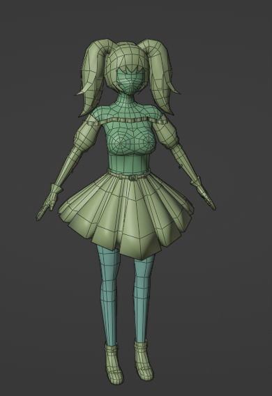 Ani Waifu Grok 4 Rigged Lowpoly Low-poly 3D model_4