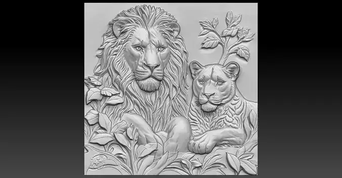 6 LION CNC Relief Model