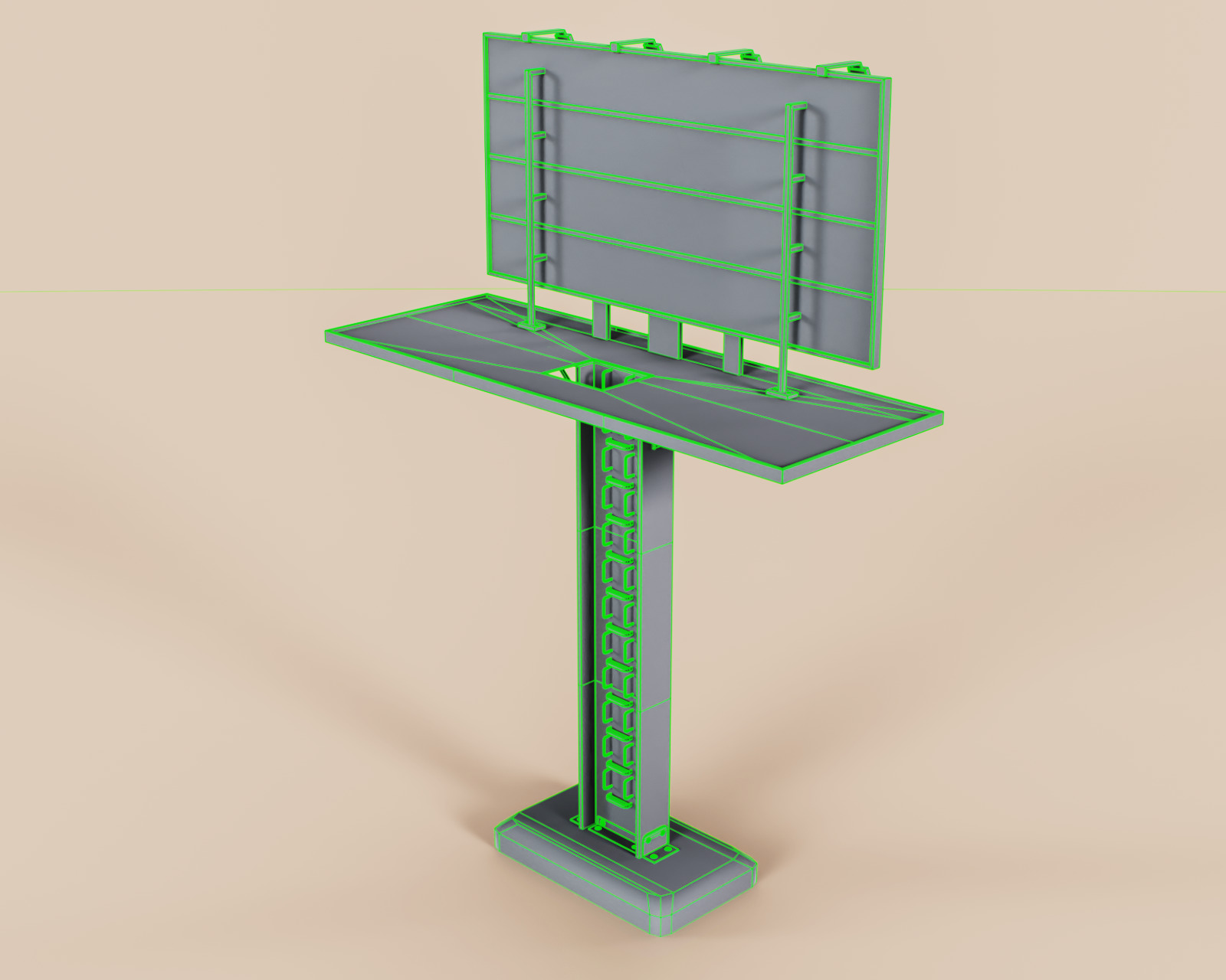 Advertising Billboard Bigboard Low-poly 3D model_18