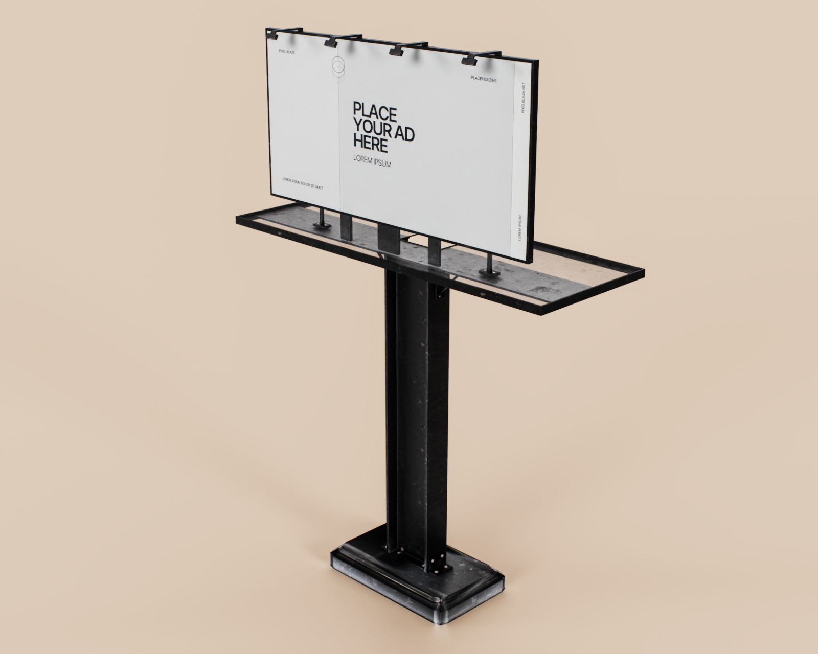 Advertising Billboard Bigboard Low-poly 3D model_14