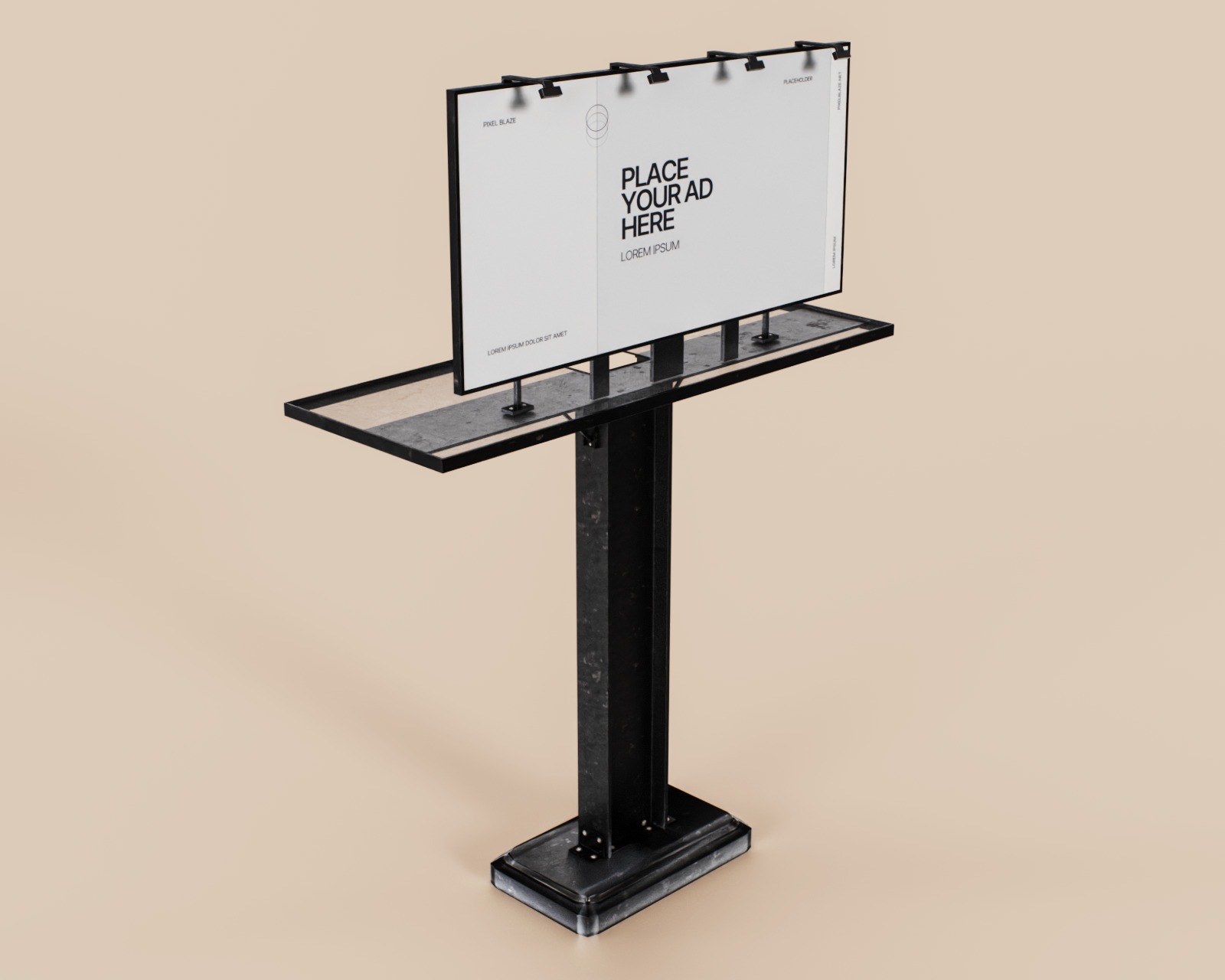 Advertising Billboard Bigboard Low-poly 3D model_8