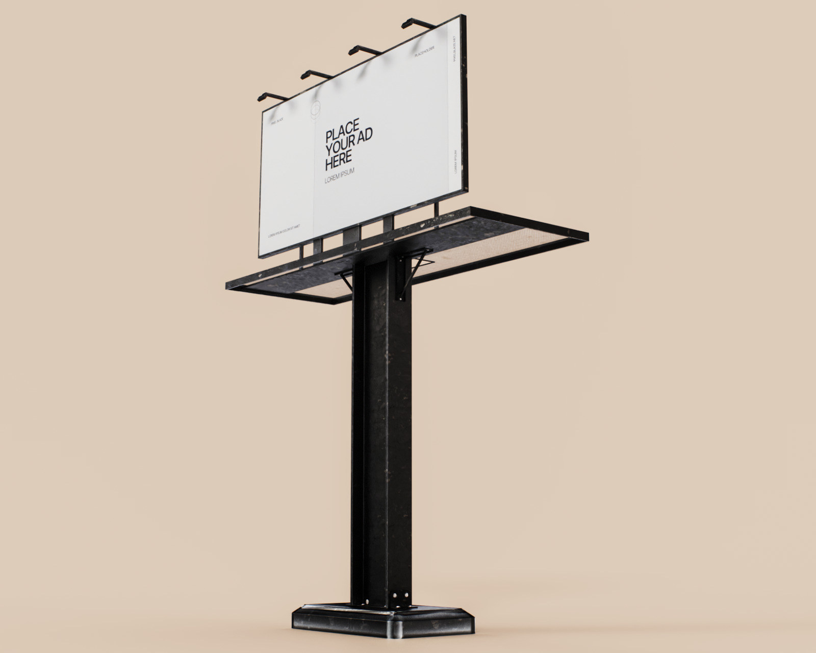 Advertising Billboard Bigboard Low-poly 3D model_1