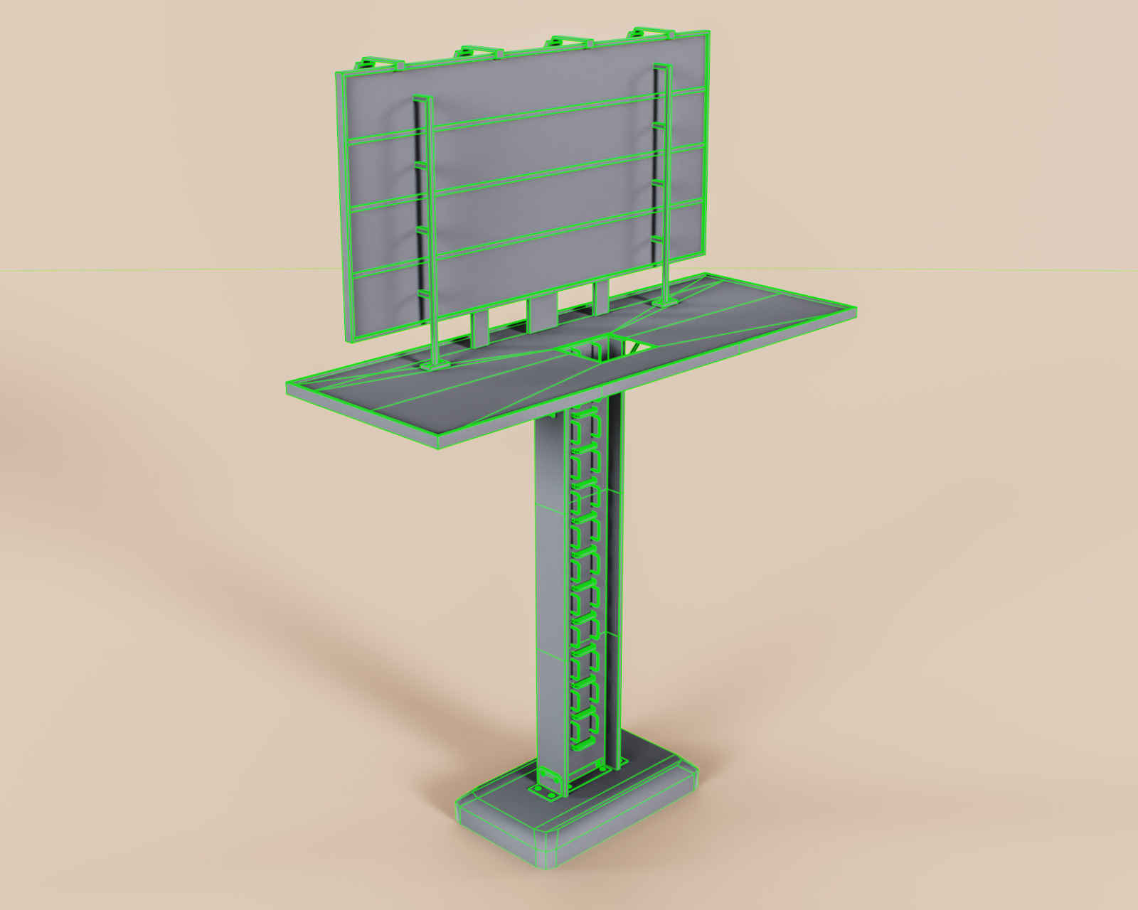 Advertising Billboard Bigboard Low-poly 3D model_20