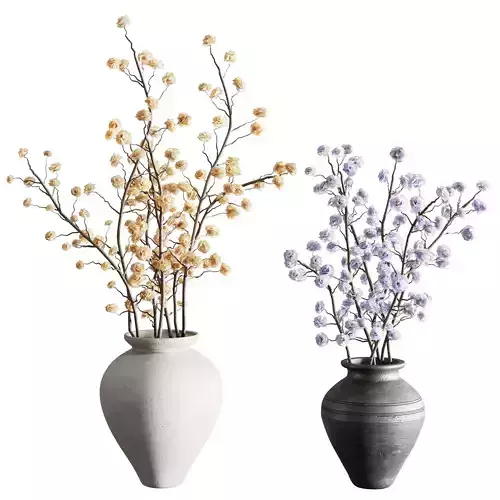 Flowering branches in a vase - Bouquet 80 3D model