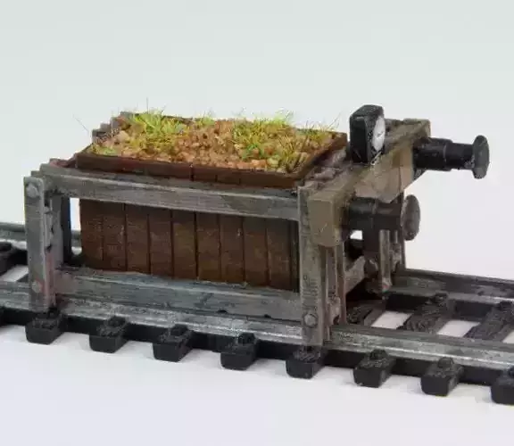 H0 scale Buffer stop with sand box - resin