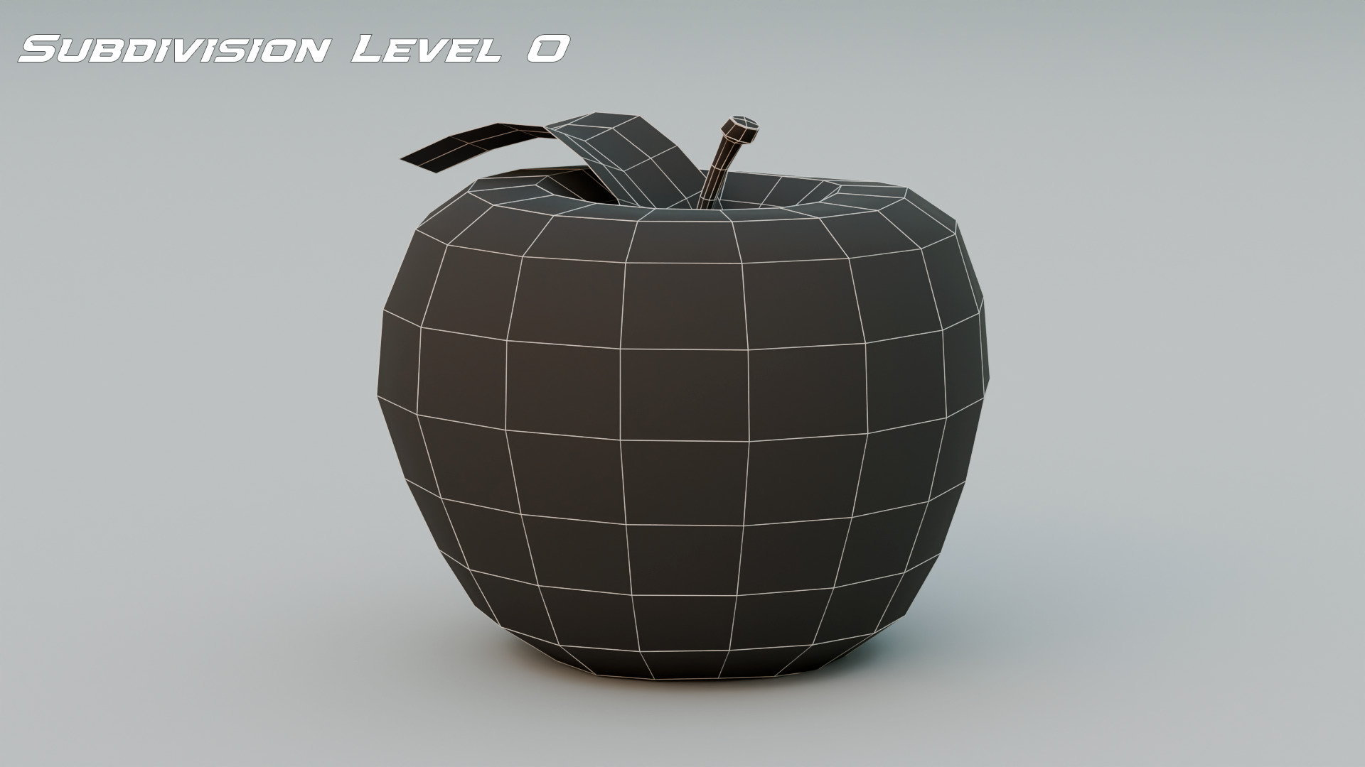 Apple Red Low-poly 3D model_5