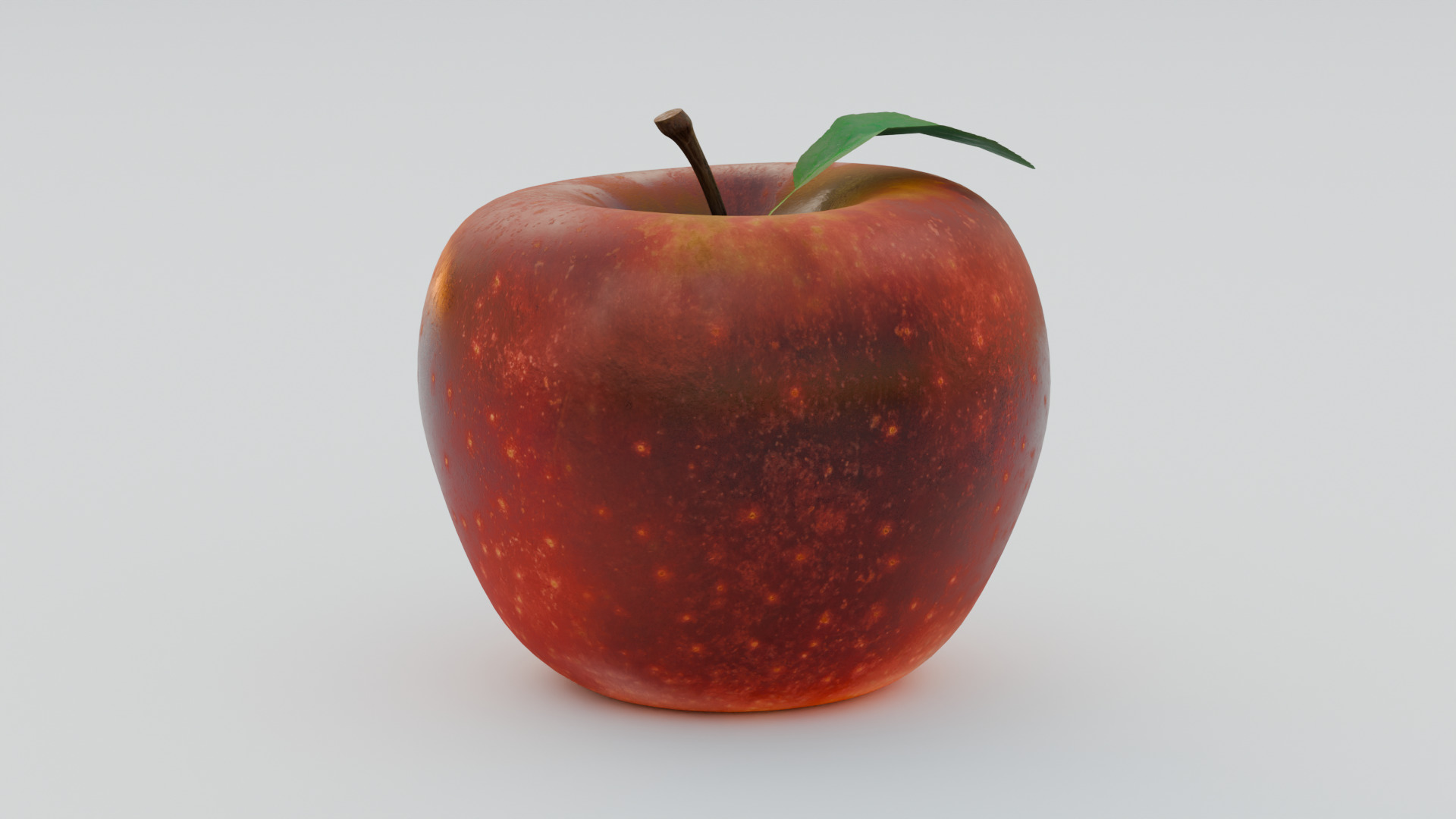 Apple Red Low-poly 3D model_3